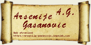 Arsenije Gašanović vizit kartica